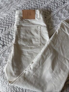 FRYE Off-White Straight-Leg Jeans